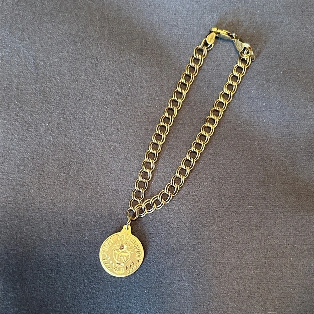 Creed Rosary Co child’s 22k over sterling First Communion Bracelet with charm